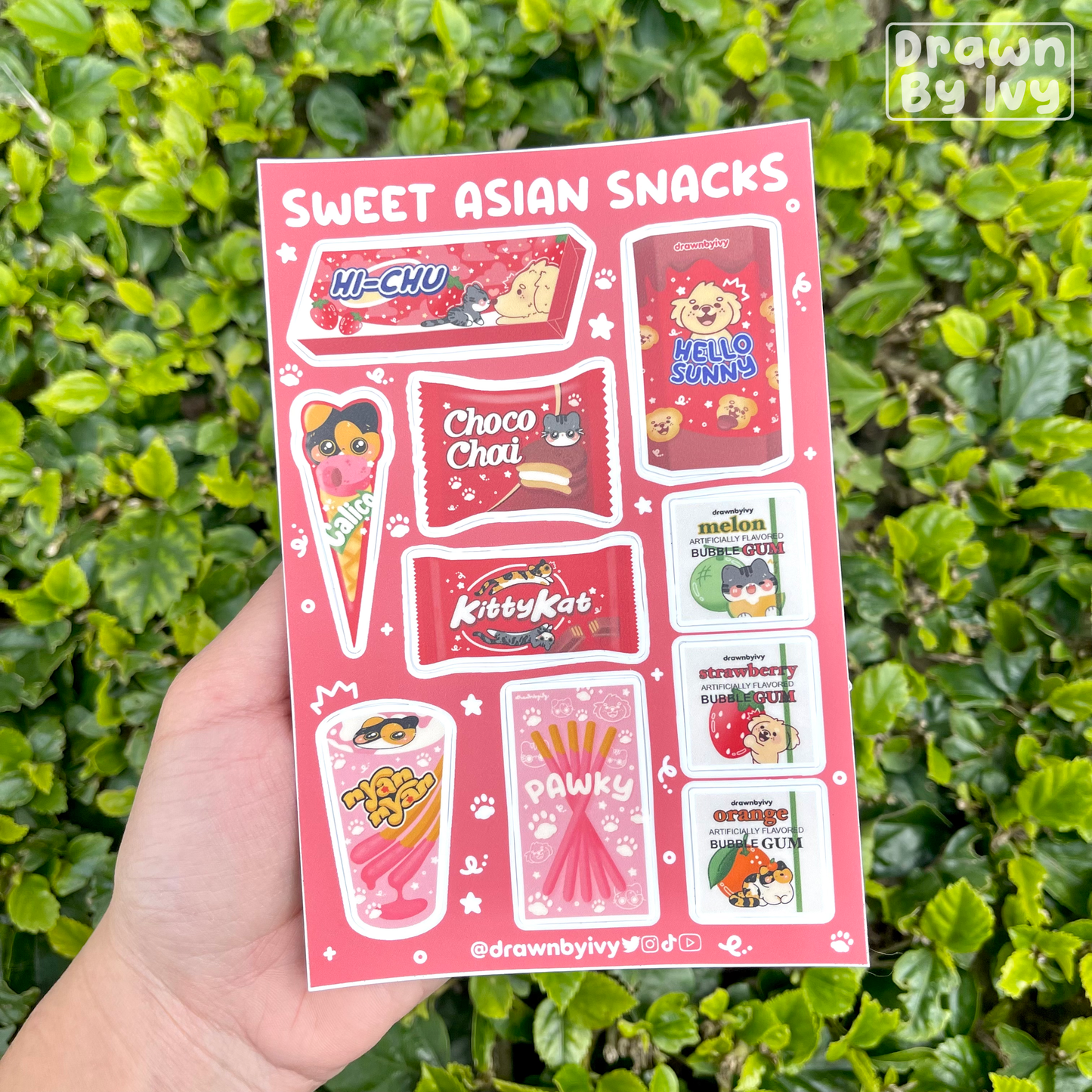 Sweet Asian Snacks Vinyl Sticker Sheet