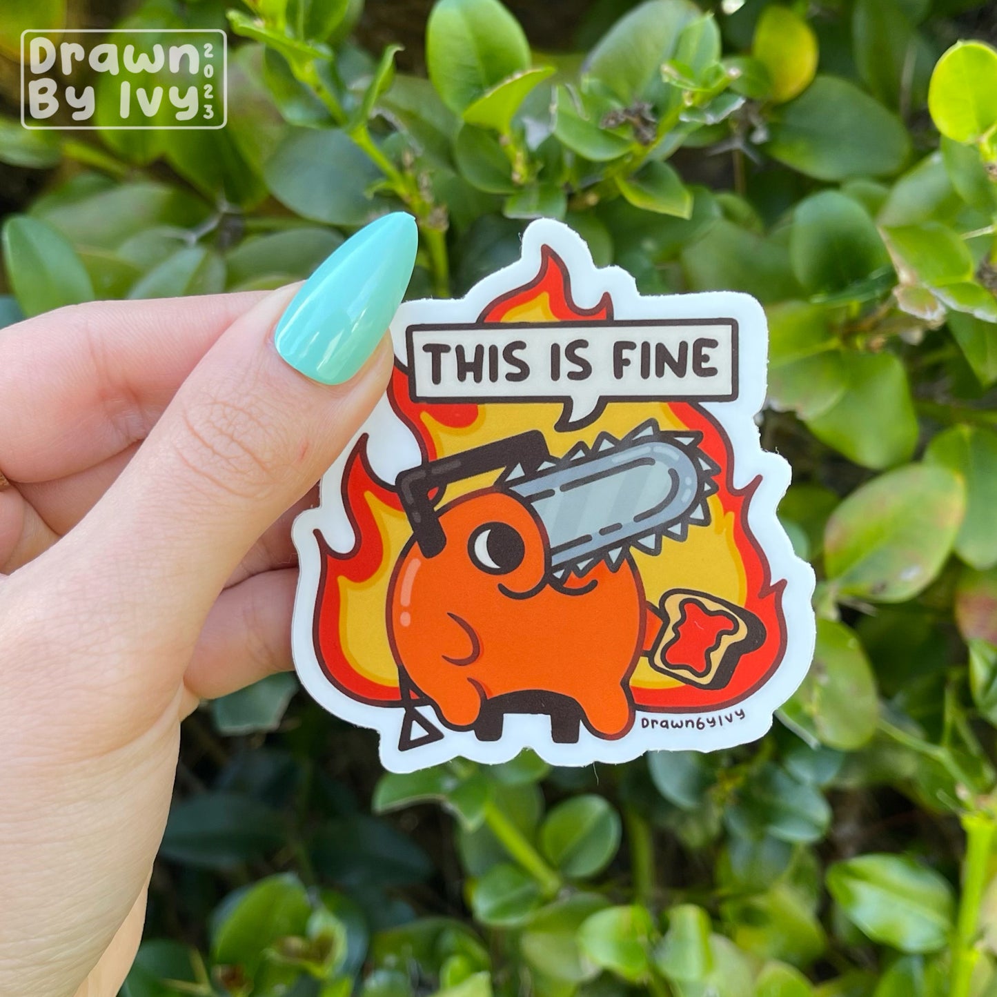 This is Fine Chainsaw Devil Vinyl Sticker