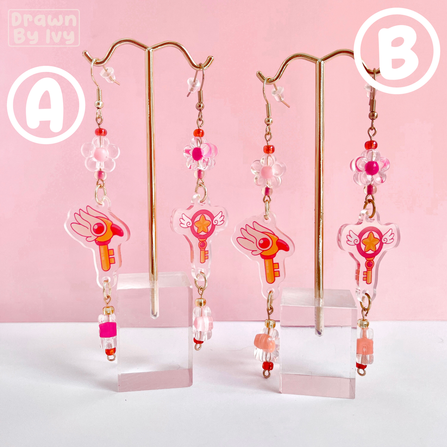 Magical Captor Girl Wands Acrylic Earrings