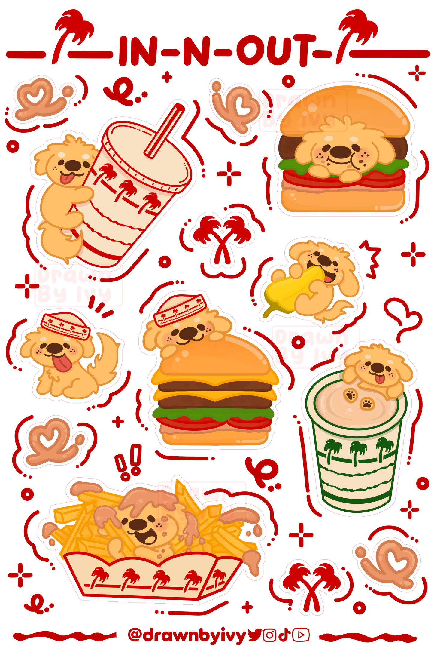 Burgers Vinyl Sticker Sheet