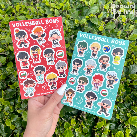 Volleyball Boys Vinyl Sticker Sheets