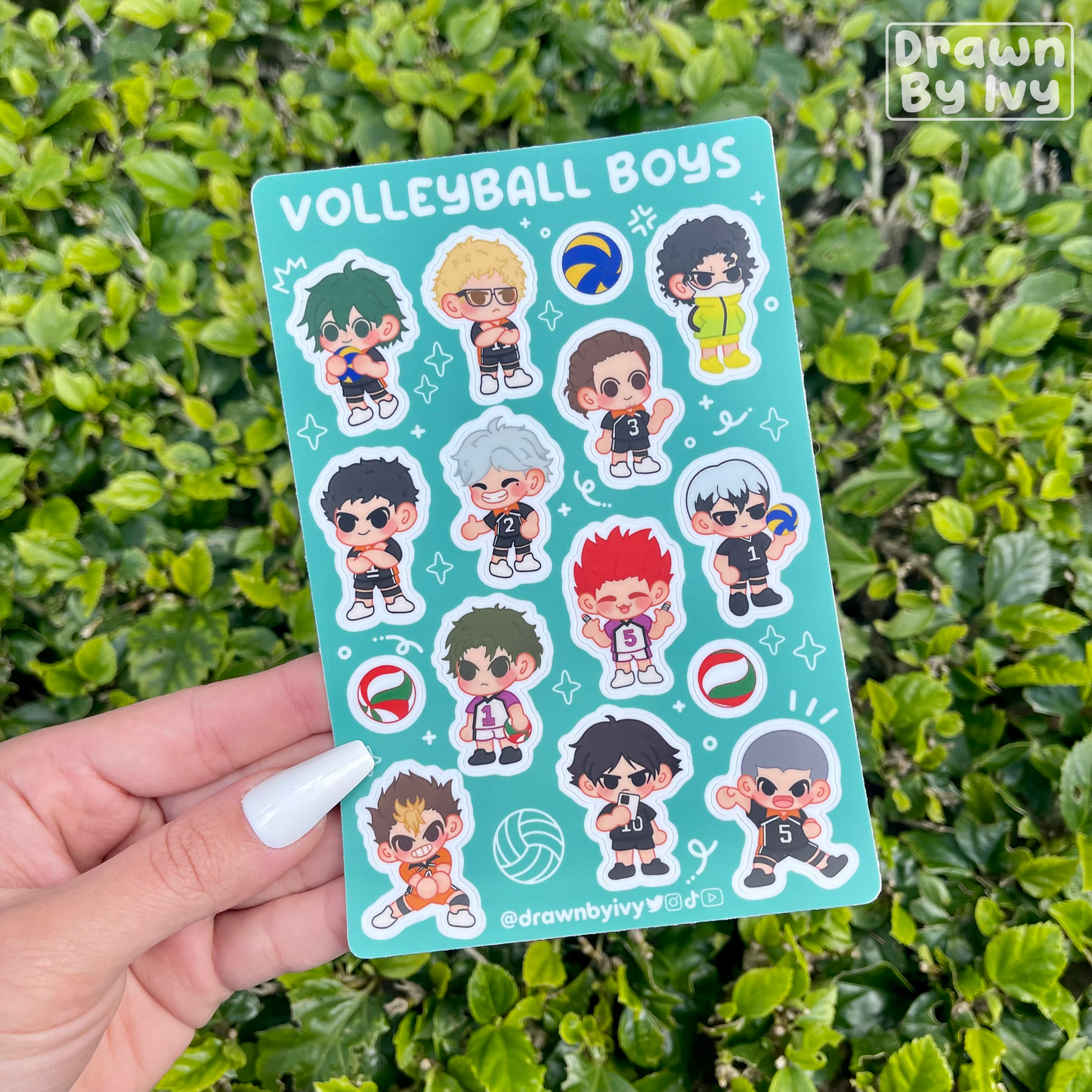 Volleyball Boys Vinyl Sticker Sheets