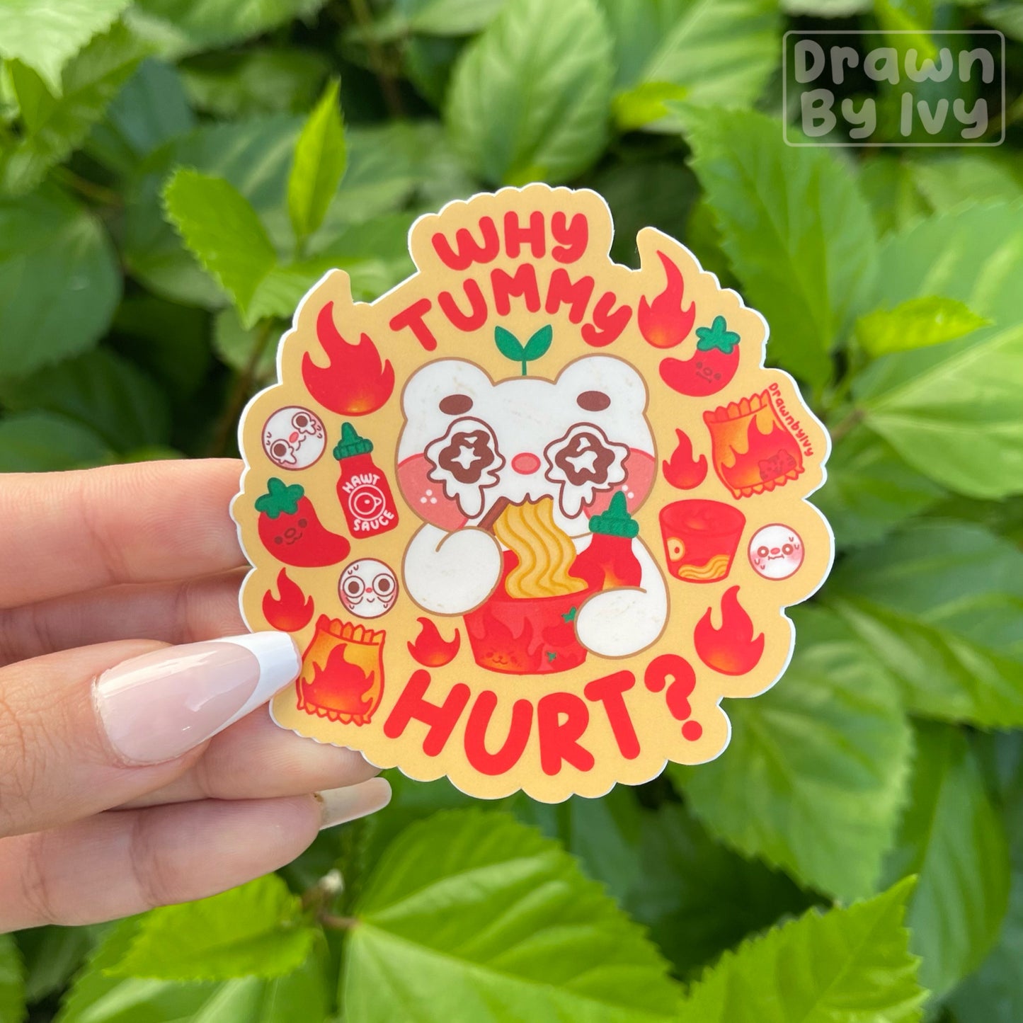 Why Tummy Hurt Vinyl Stickers