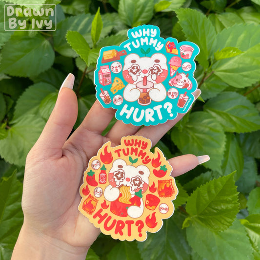 Why Tummy Hurt Vinyl Stickers