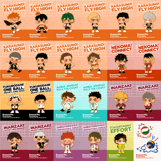 Volleyball Boys Enamel Pins