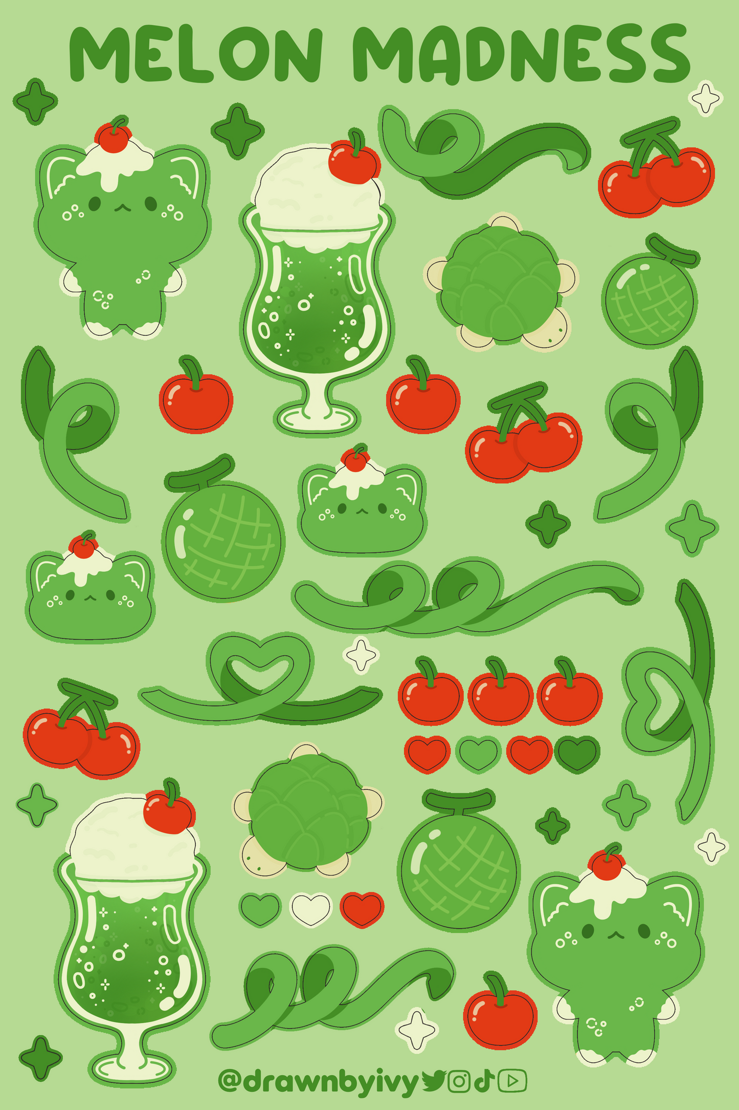 Melon Madness Deco Sticker Sheet (coming soon)