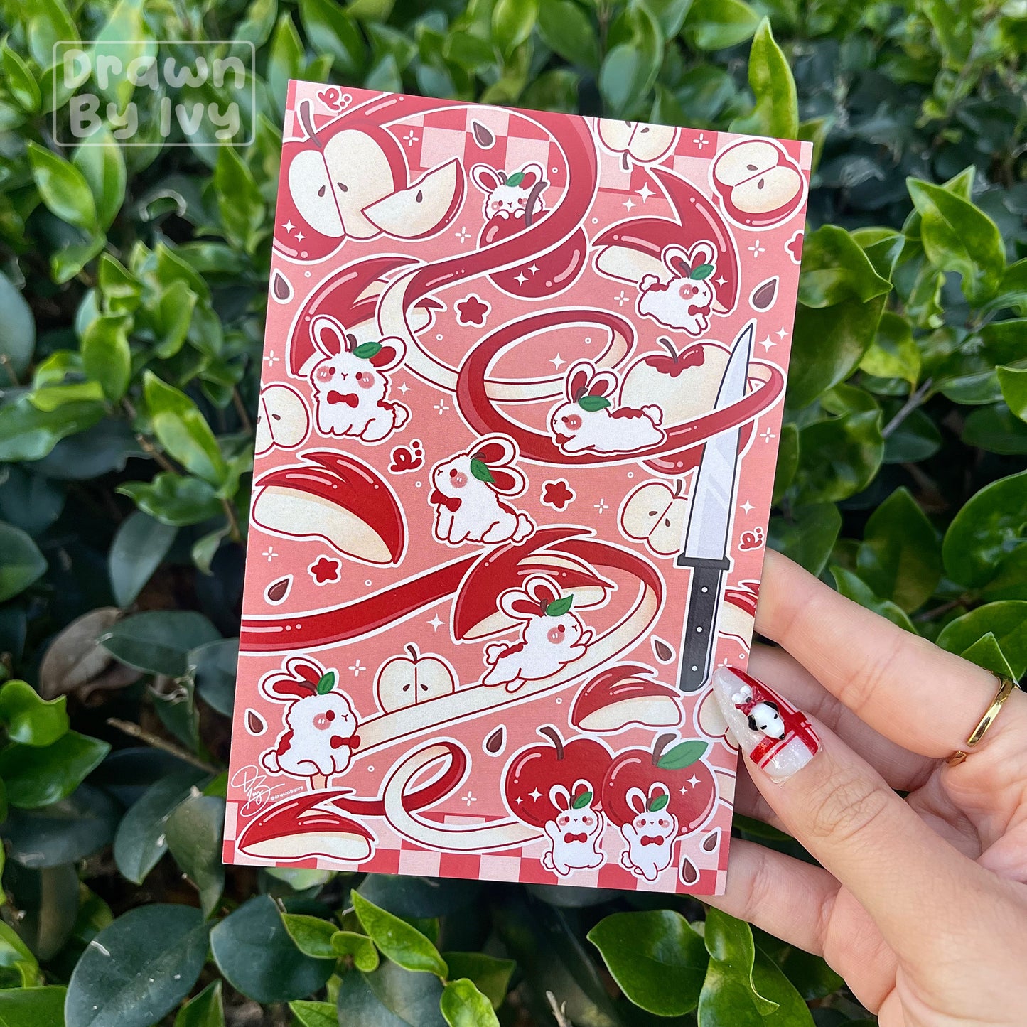 Bunny Apples Art Print