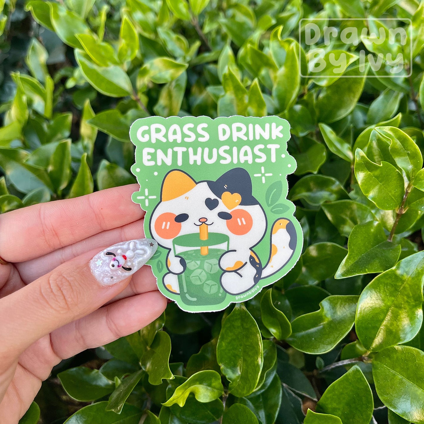 Grass Drink Lover Vinyl Sticker