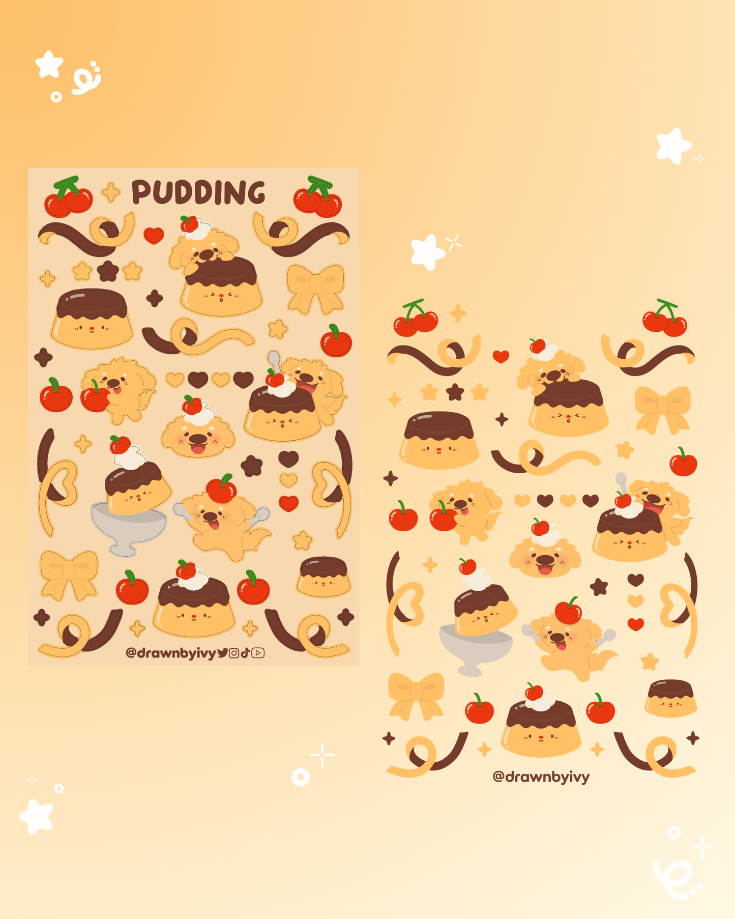 Pudding Deco Sticker Sheet