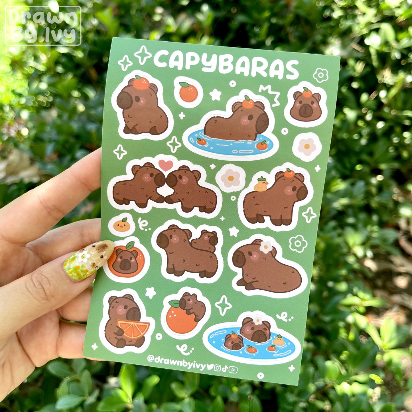 Capybaras Vinyl Sticker Sheet