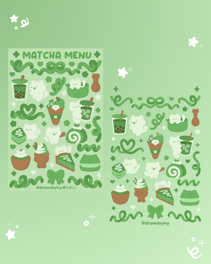 Matcha Menu Deco Sticker Sheet (coming 7/31)