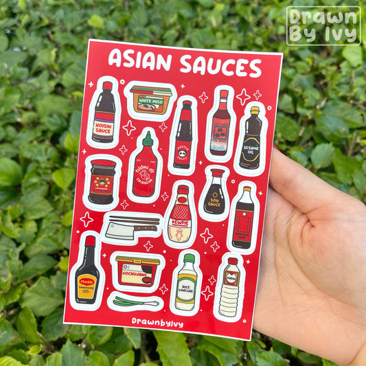 Asian Sauces Vinyl Sticker Sheet