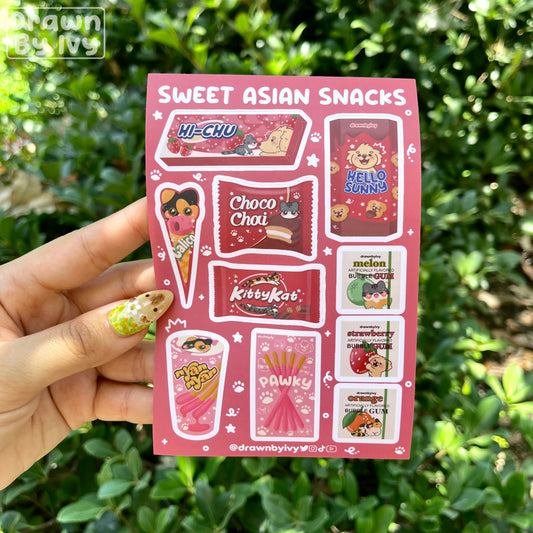 Sweet Asian Snacks Vinyl Sticker Sheet