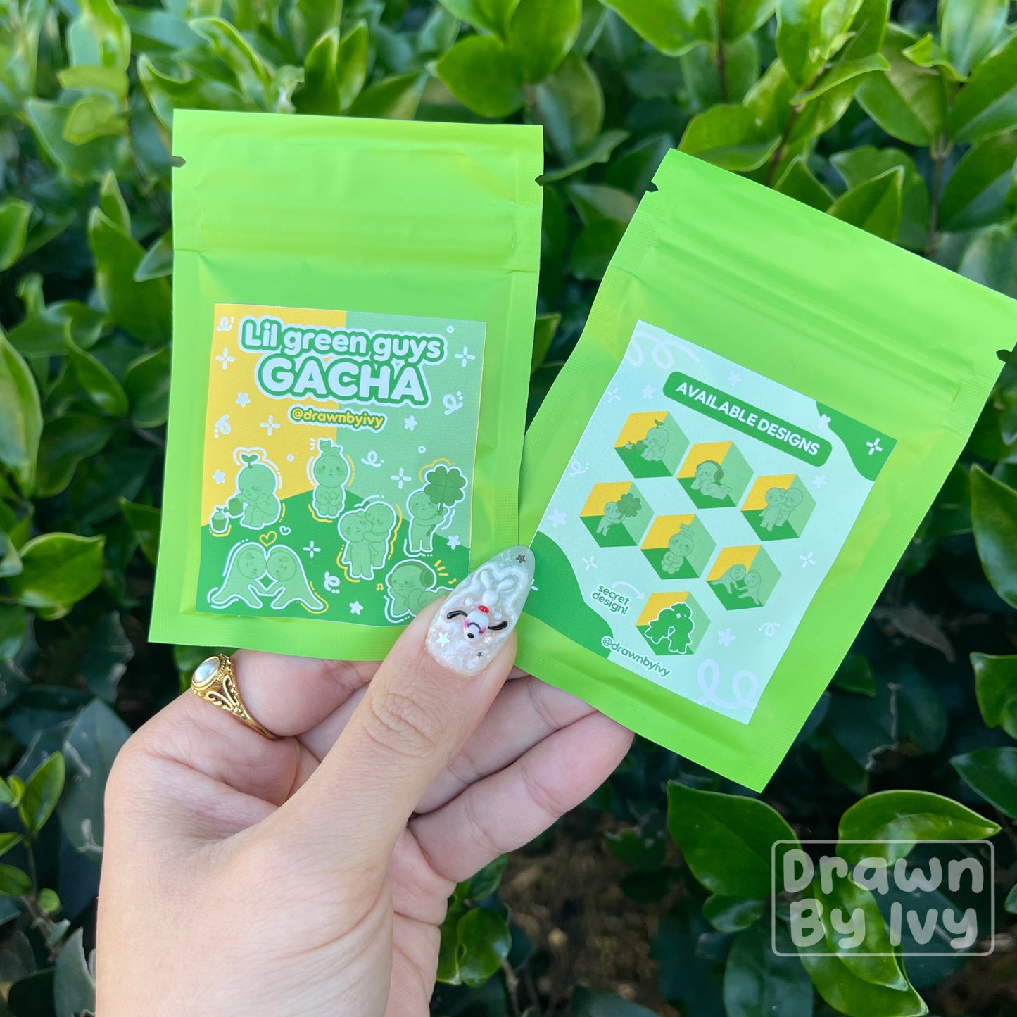 Lil Green Guys Acrylic Charm Gacha