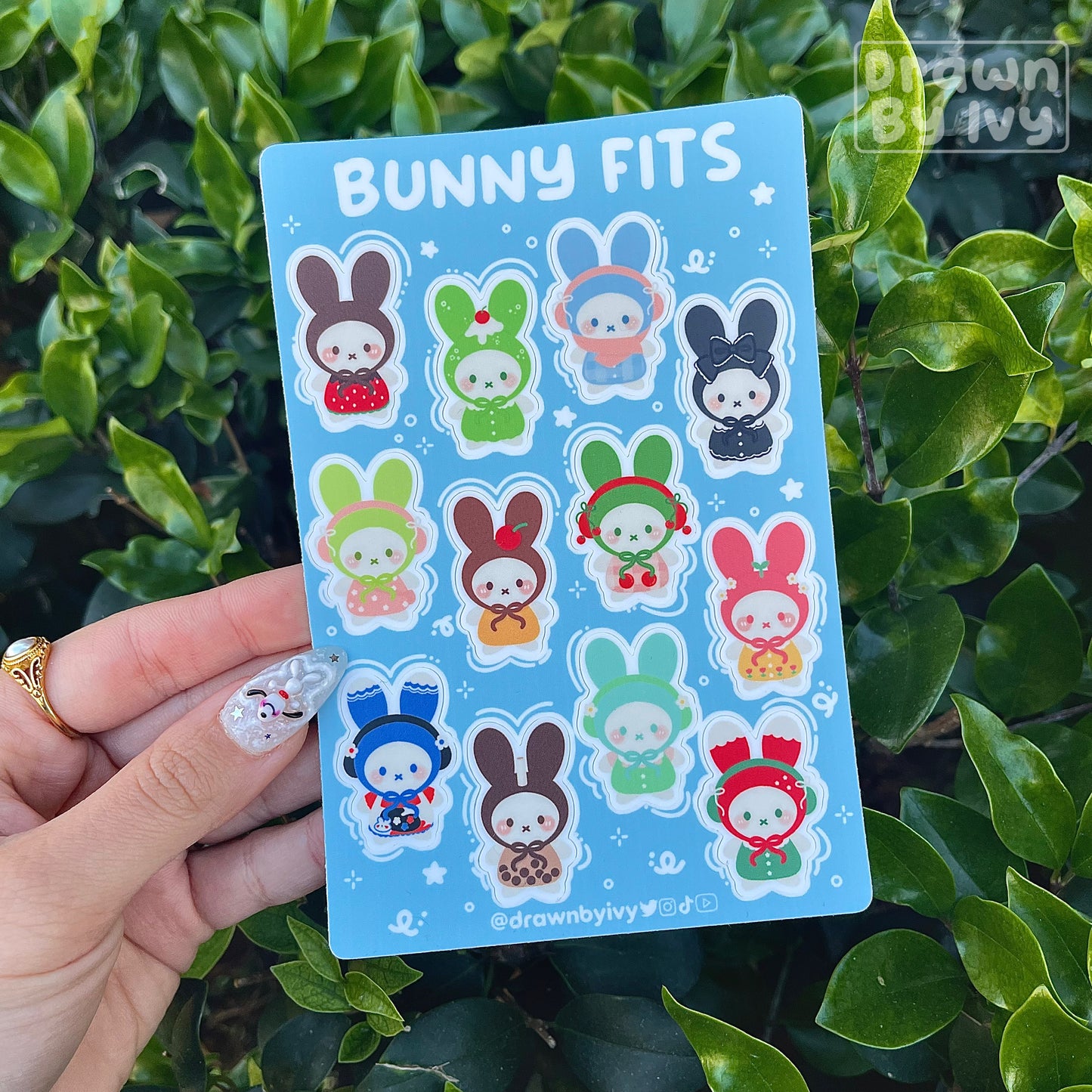 Bunny Fits Vinyl Sticker Sheet