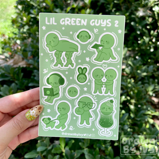 Lil Green Guys 2 Vinyl Sticker Sheet