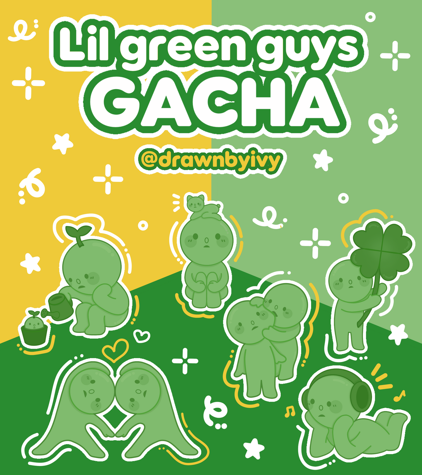 Lil Green Guys Acrylic Charm Gacha