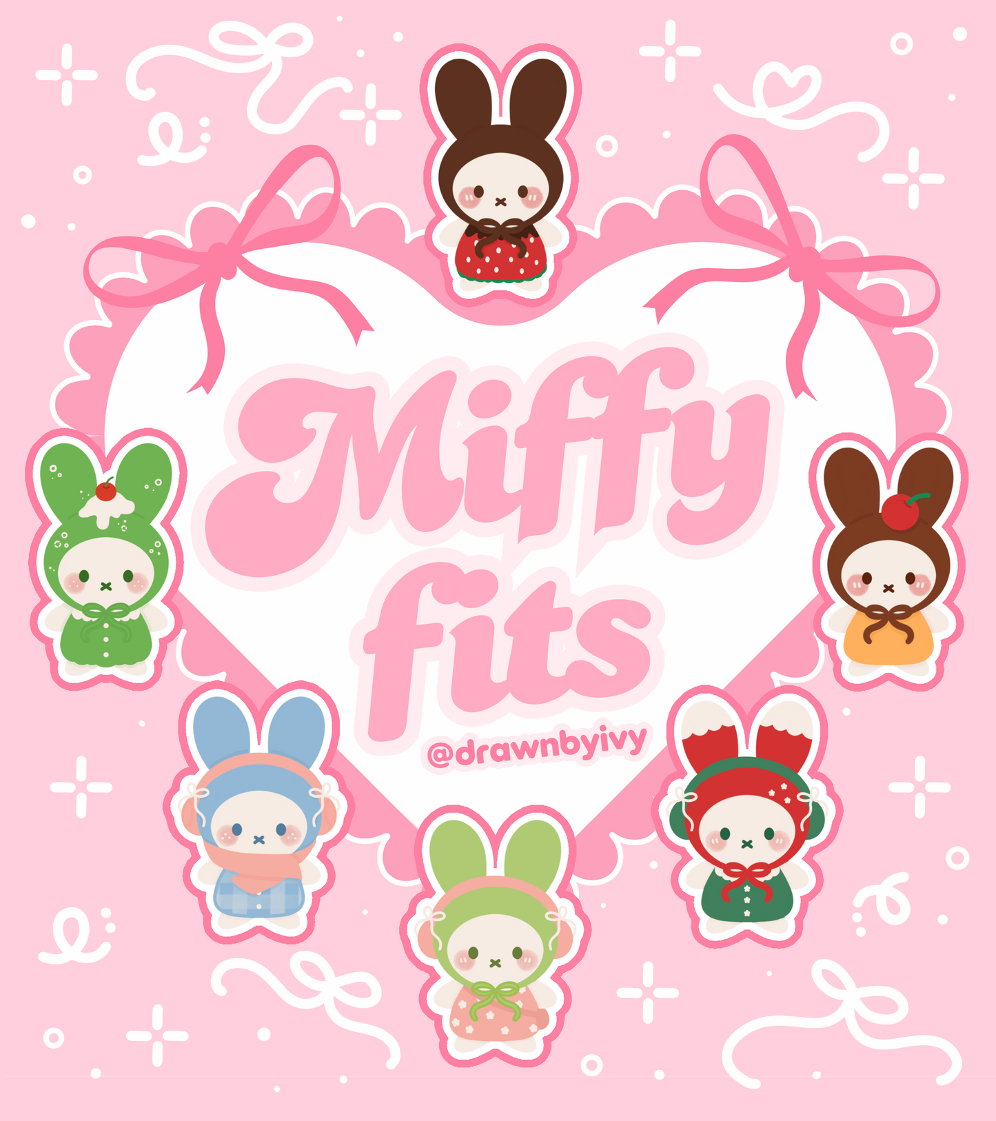 Bunny Fits (Pink) Acrylic Charm Gacha