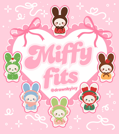 Bunny Fits (Pink) Acrylic Charm Gacha