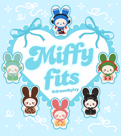 Bunny Fits (Blue) Acrylic Charm Gacha
