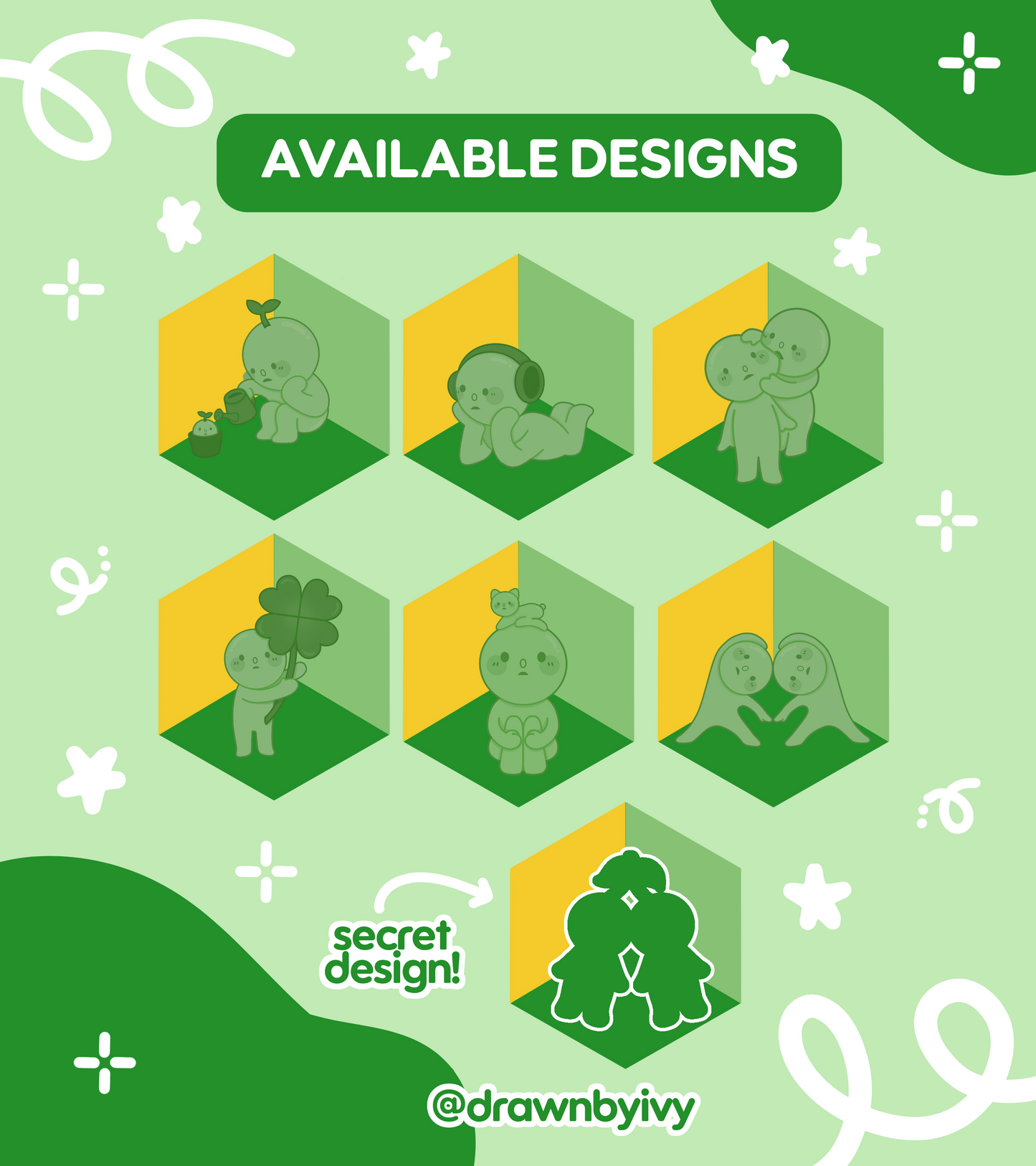 Lil Green Guys Acrylic Charm Gacha