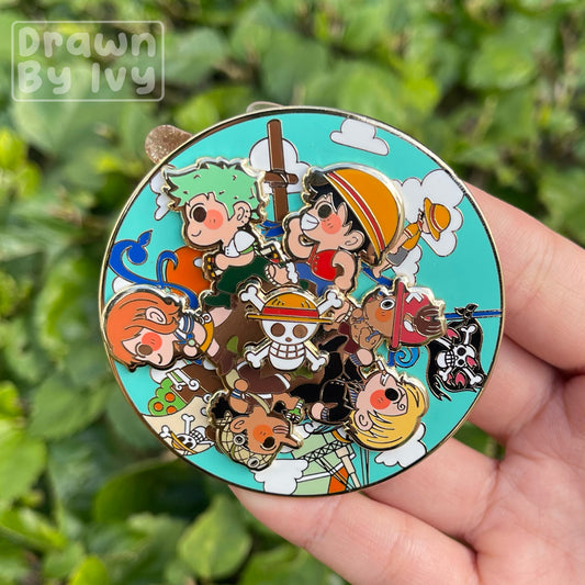 Straw Hats Spinning Enamel Pin