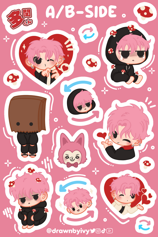 A/B-side Vinyl Sticker Sheet