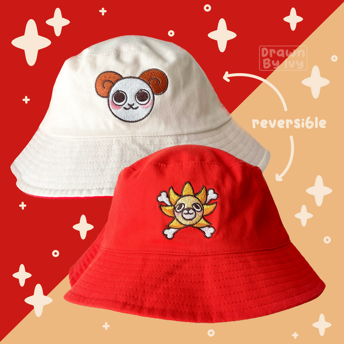 [PREORDER] Sheep/Lion Reversible Bucket Hat
