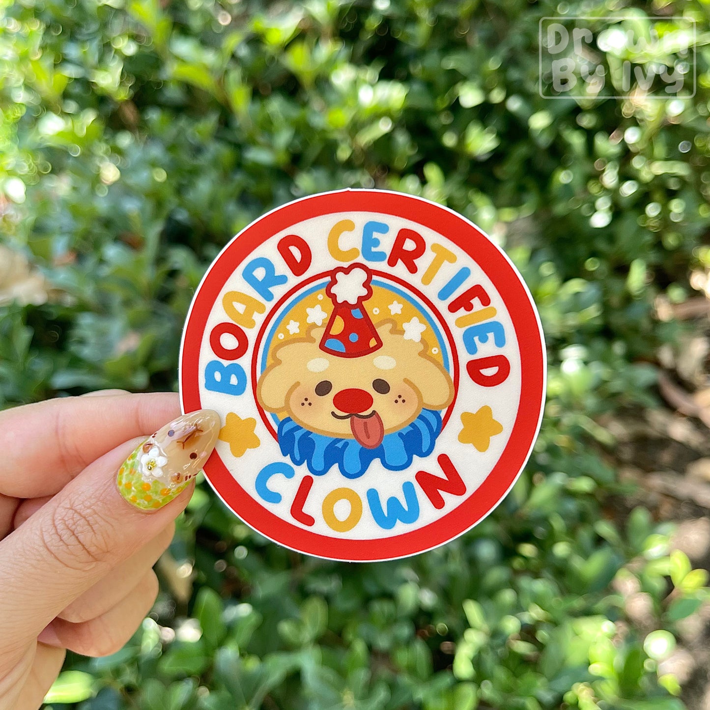 Board Certified Clown Vinyl Sticker