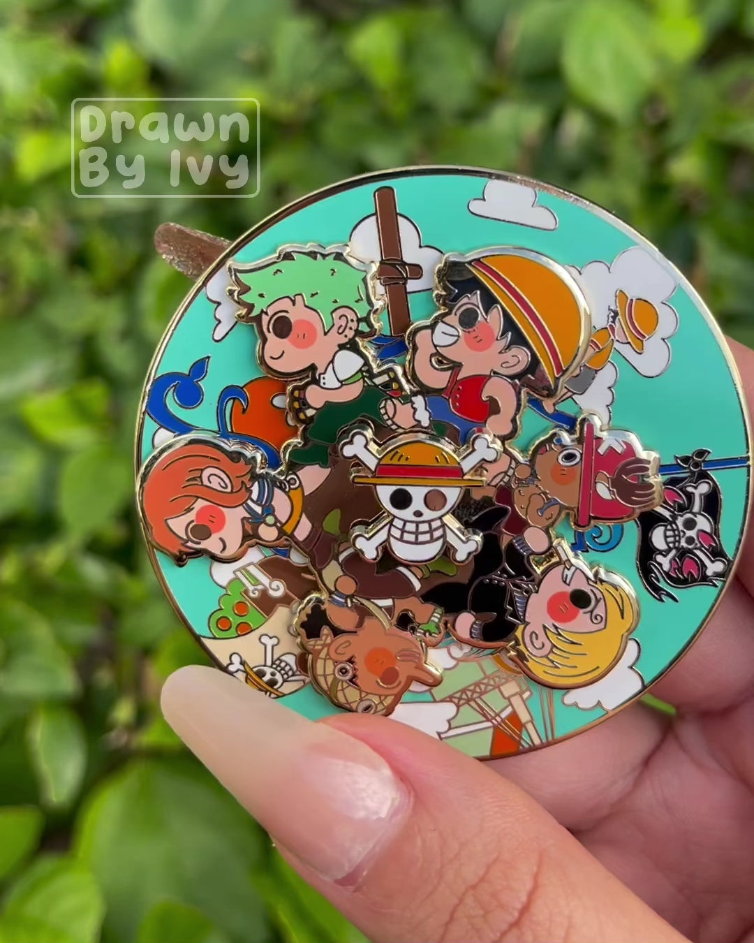 Straw Hats Spinning Enamel Pin – DrawnbyIvy